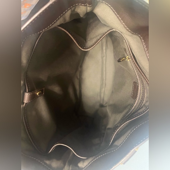 $1,280 LOUIS VUITTON Mini Lin “Lucille” GM Tote Bag, Green Canvas/Brown Leather - Picture 12 of 17